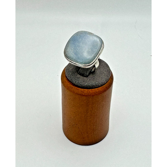 Anhydrite Stone Estate Ring .925 Stone Sz 6 - 10.65 Grams - Beautiful Piece - Picture 1 of 4